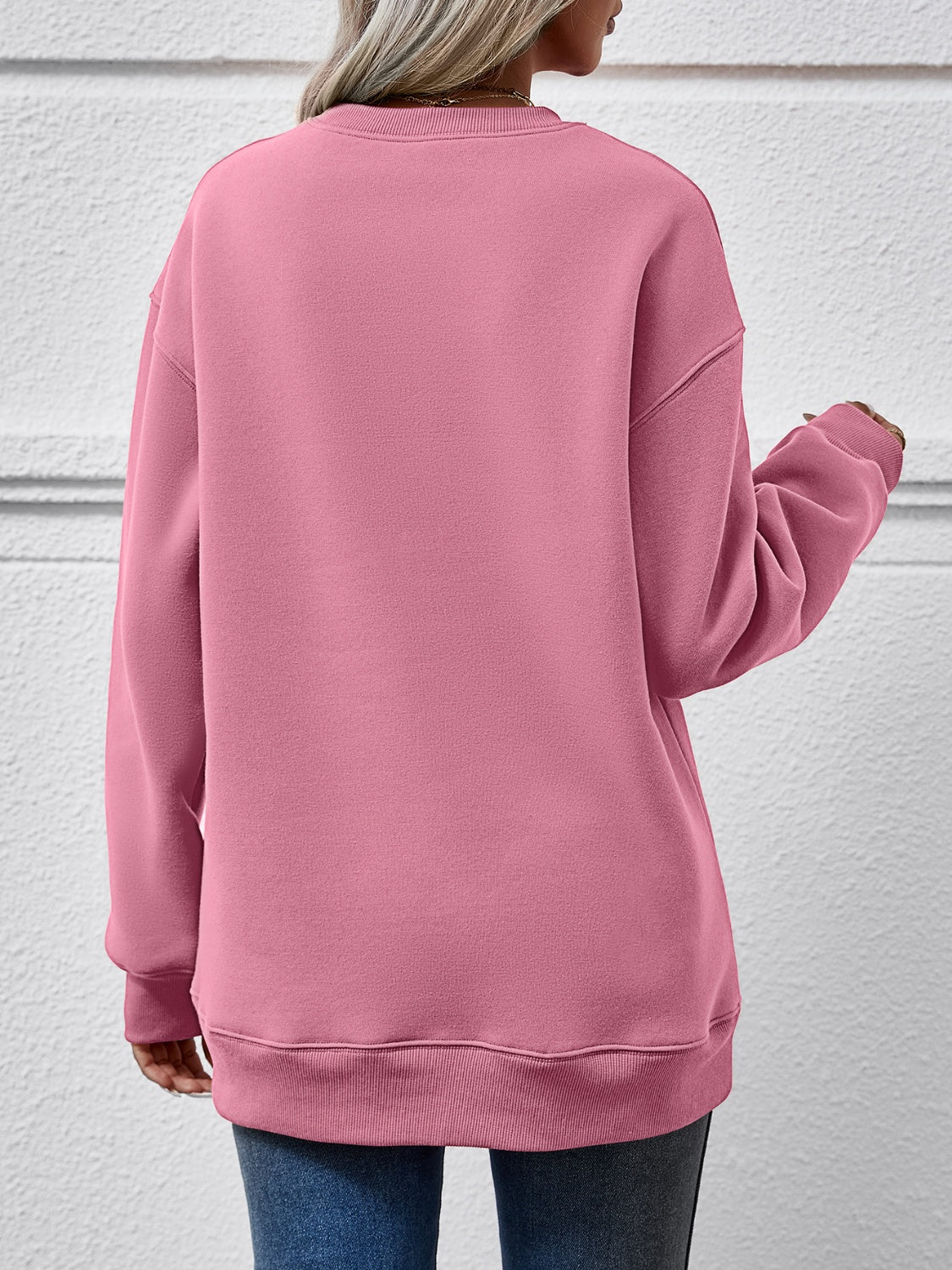 Letter Graphic Round Neck Sweatshirt