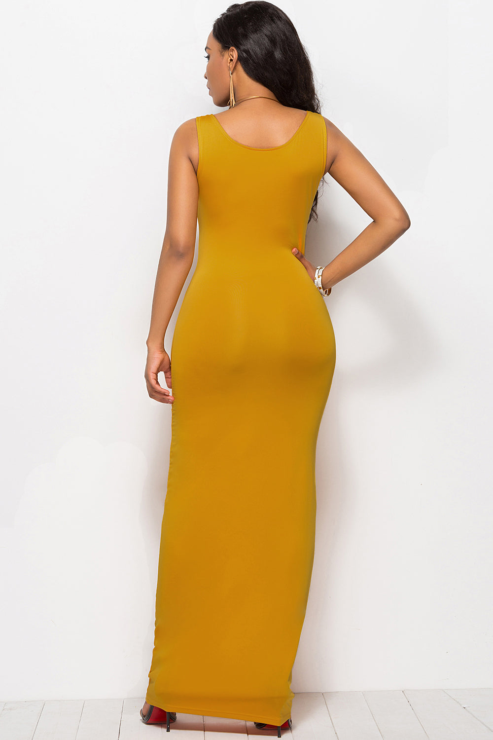 Scoop Neck Wide Strap Maxi Dress