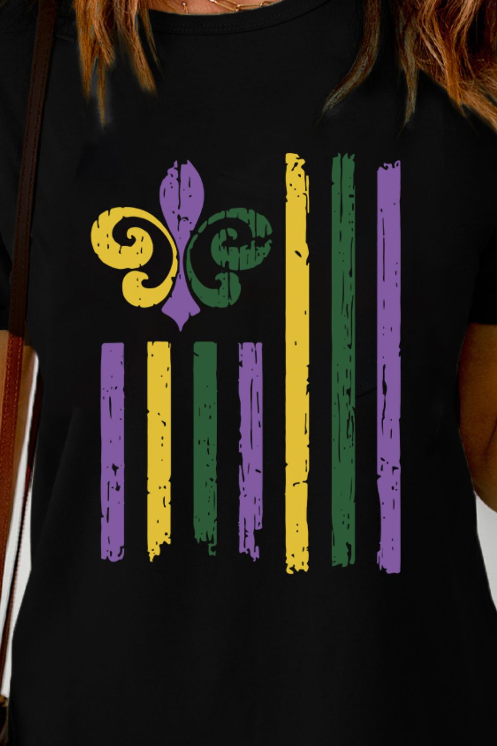 MARDI GRAS Graphic Round Neck T-Shirt